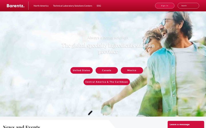 Screenshot of barentz-na.com