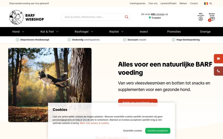 Screenshot di barf-webshop.be