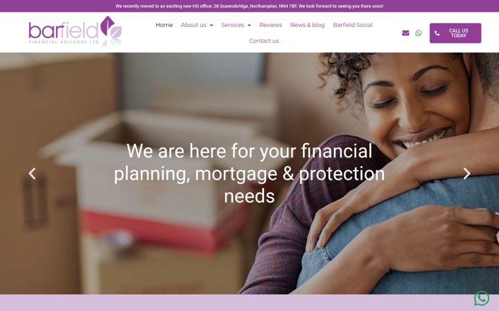 Screenshot του barfieldfinancialadvisors.co.uk