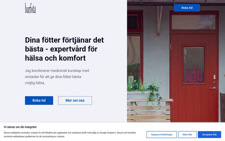 Screenshot of barfotavisby.se