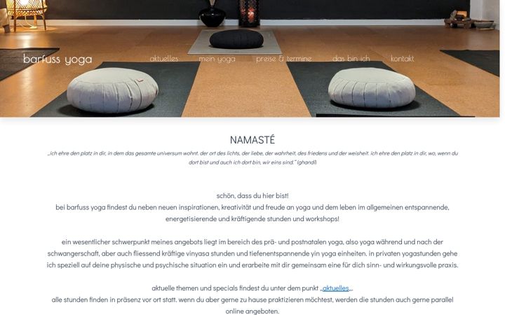 Snímek obrazovky barfuss-yoga.de