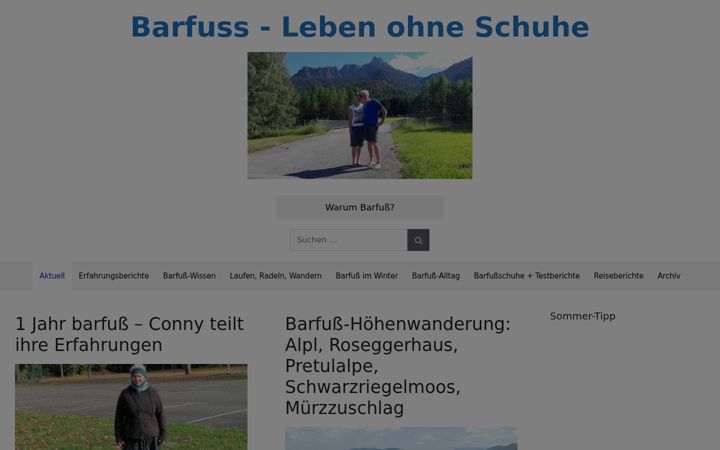 Snímek obrazovky barfussblog.de