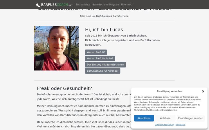 Screenshot van barfusscoach.net