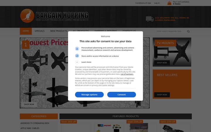 Ekraanipilt saidist bargainhopping.com