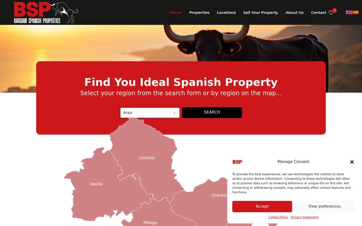 Screenshot stránky bargainspanishproperties.homes