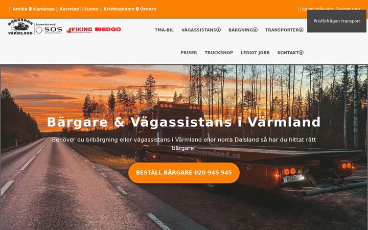 Screenshot of bargarnavarmland.se