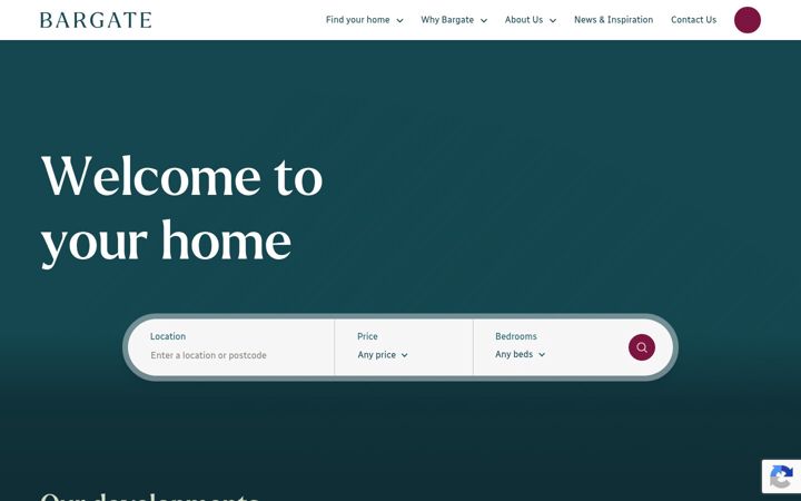 Screenshot di bargatehomes.co.uk