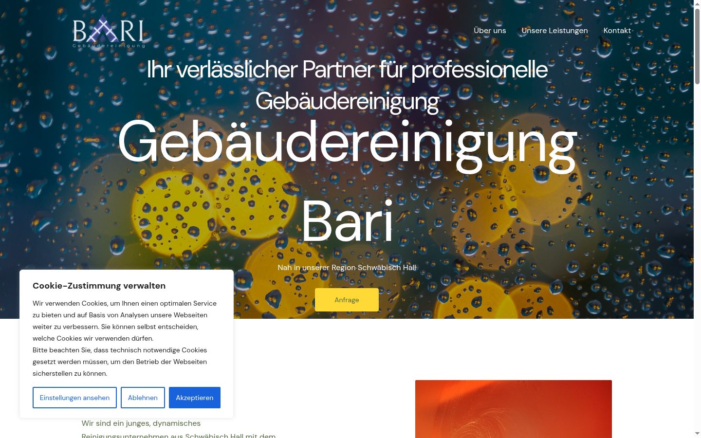 Screenshot des Einwilligungsbanners vor jeglicher Interaktion