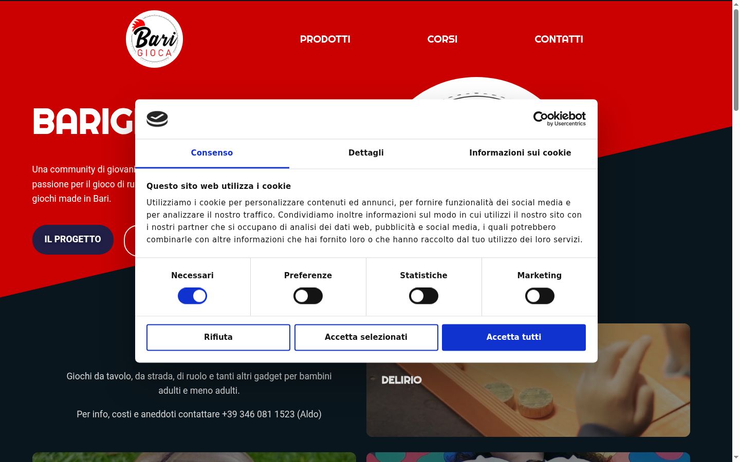Capture d'écran de la bannière de consentement affichée avant toute interaction