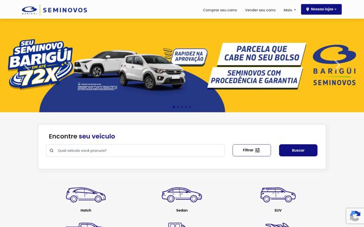 Screenshot of bariguiseminovos.com.br
