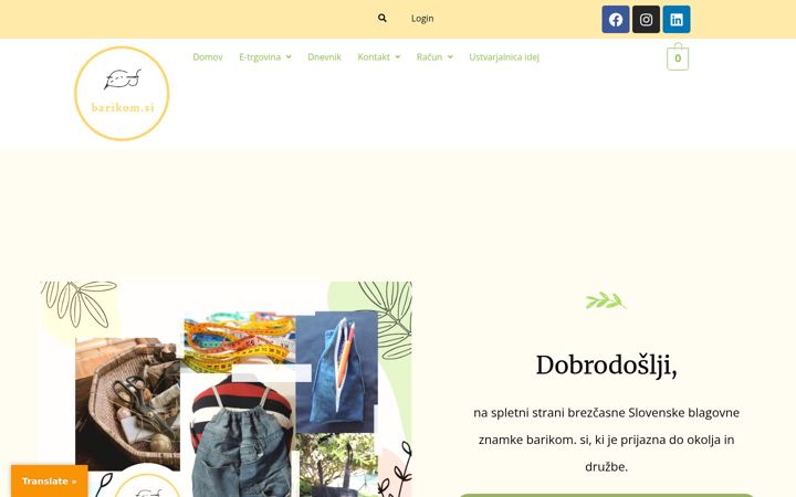Screenshot of barikom.si