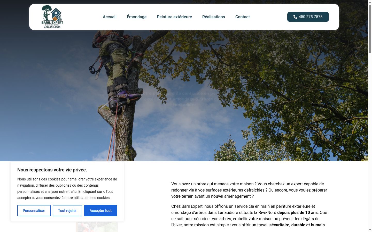 Screenshot del banner di consenso mostrato prima di qualsiasi interazione