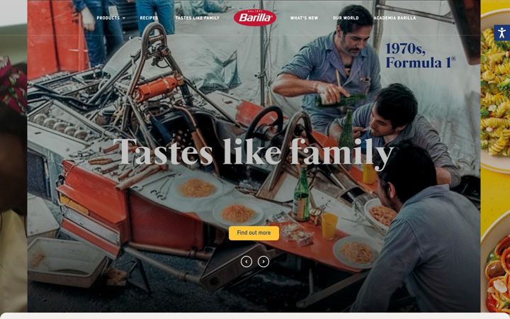 Screenshot of barillabrands.com