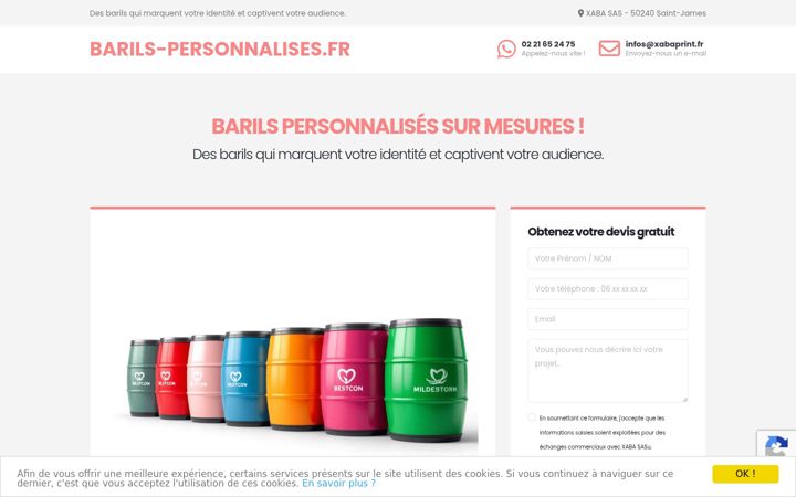 Screenshot of barils-personnalises.fr