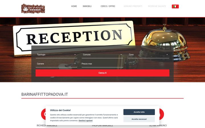 Screenshot of barinaffittopadova.it