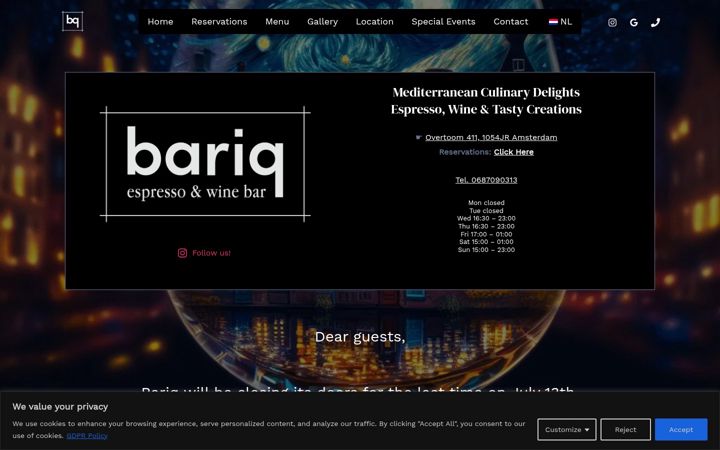Screenshot ta' bariq.nl