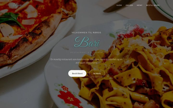 Screenshot von barirestaurant.no