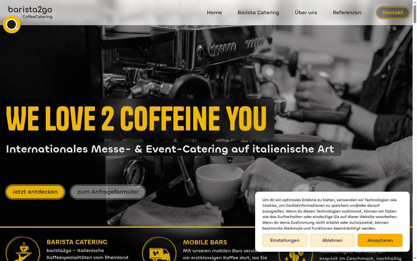 Screenshot of the consent banner shown before any interaction