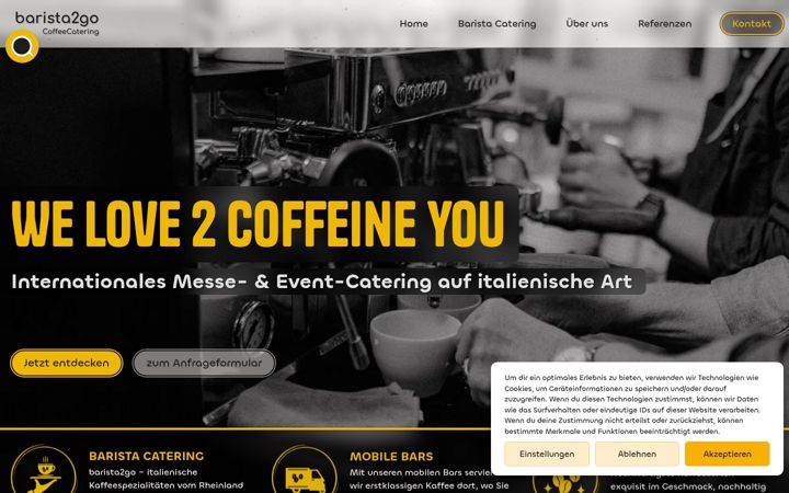 Screenshot of barista2go.coffee