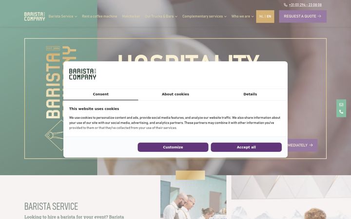 Screenshot of baristacompany.com