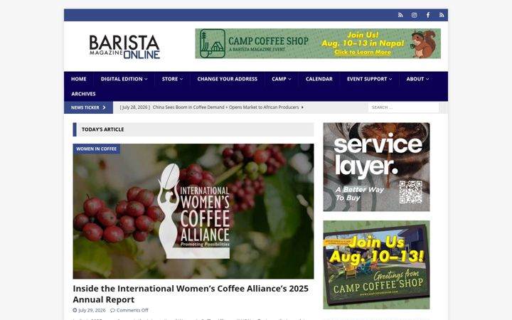 Screenshot of baristamagazine.com