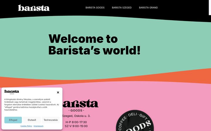 Screenshot of baristaszeged.hu