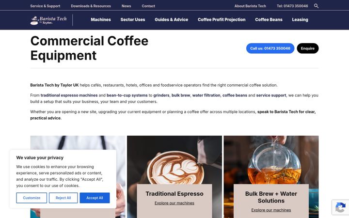 Screenshot του baristatech.co.uk
