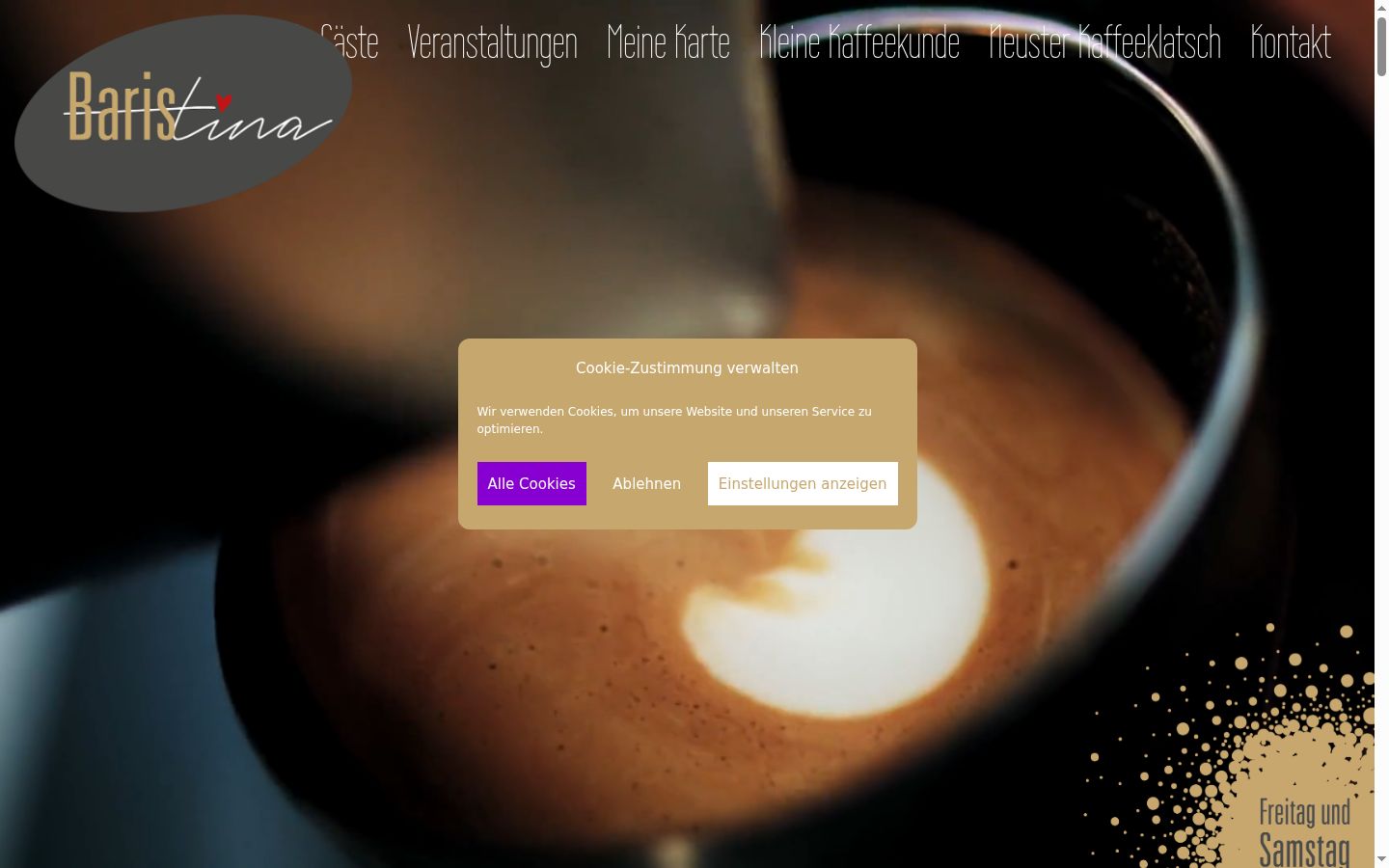 Screenshot of the consent banner shown before any interaction