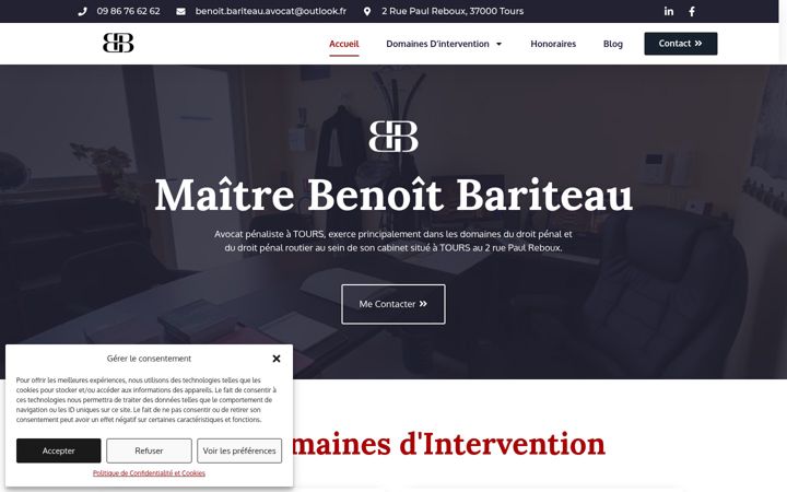 Screenshot of bariteau-avocat-tours.fr