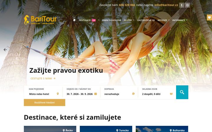 Screenshot ta' baritour.cz