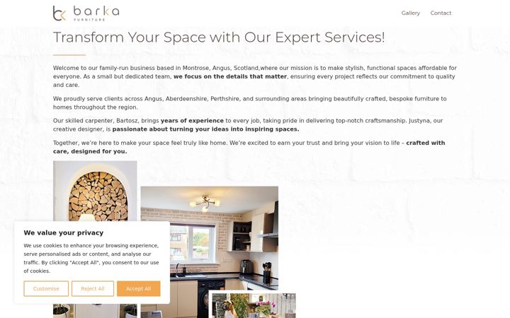 Screenshot of barkafurniture.com