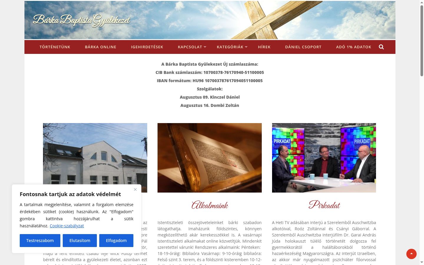 Screenshot des Einwilligungsbanners vor jeglicher Interaktion