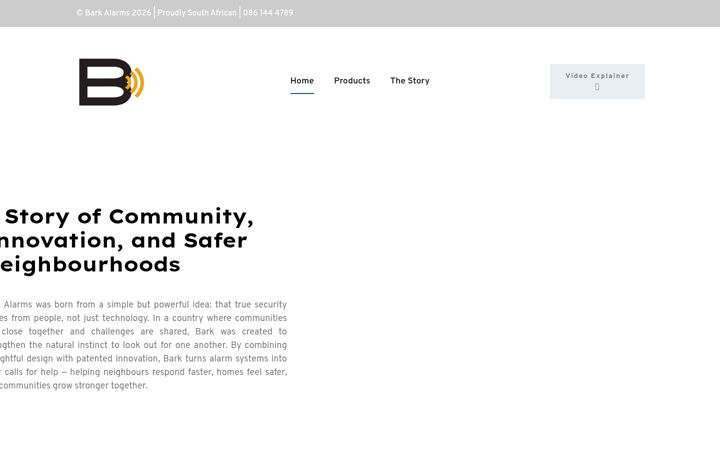 Screenshot of barkalarms.co.za