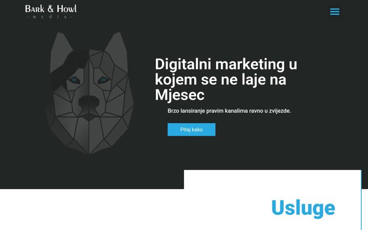 Screenshot of barkandhowlmedia.com