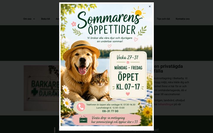 Screenshot von barkarbydjurakut.se