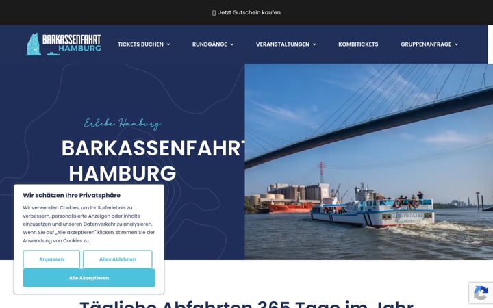 Skærmbillede af barkassenfahrt-hamburg.de