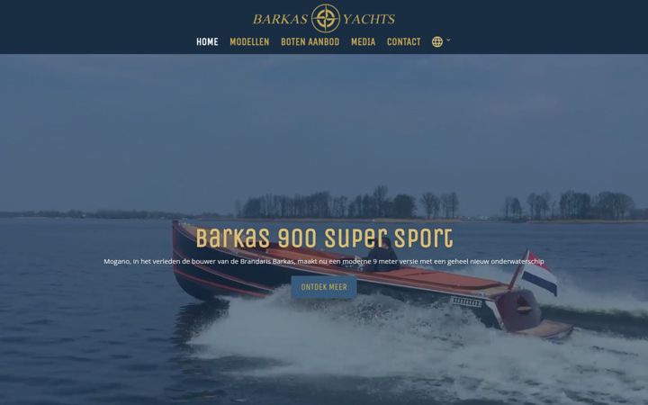 Screenshot stránky barkasyachts.nl