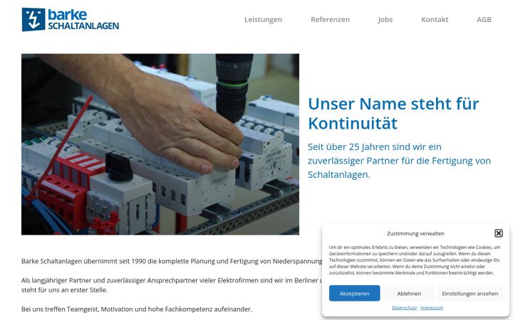 Screenshot of barke-schaltanlagen.de