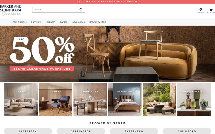 Screenshot του barkerandstonehouseoutlet.co.uk