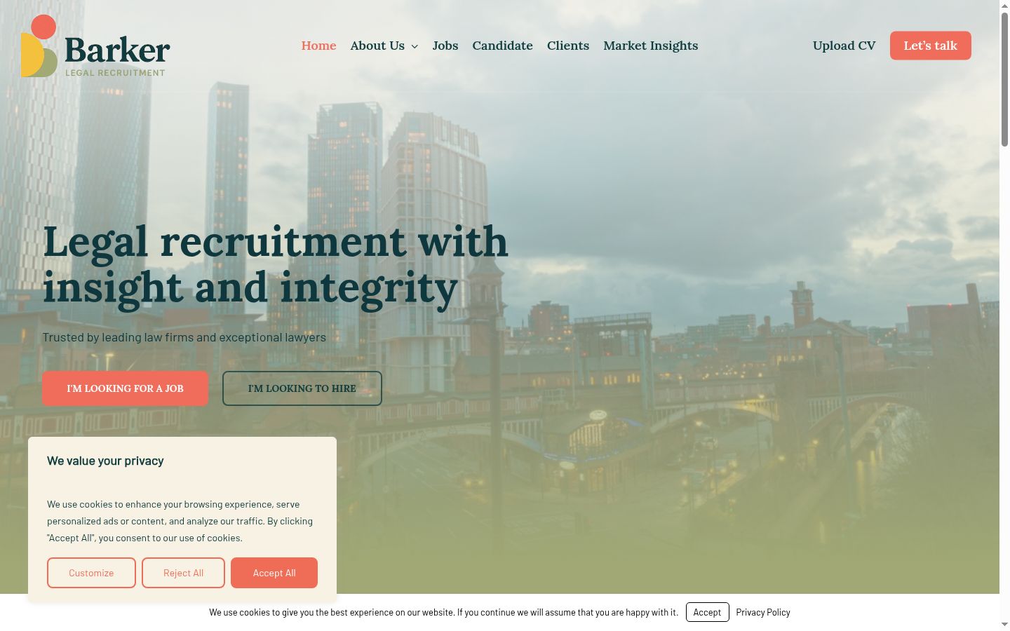Screenshot of the consent banner shown before any interaction