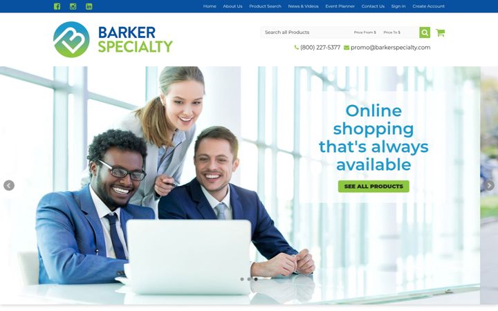 Screenshot of barkerpromo.com