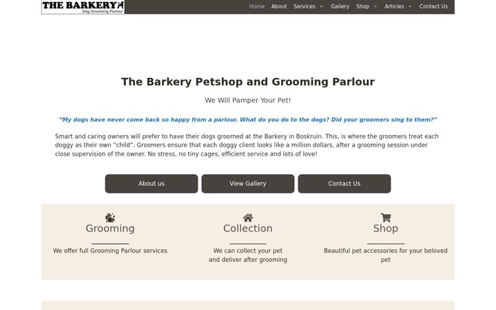 Screenshot di barkerygrooming.co.za