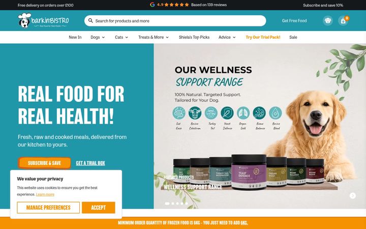 Screenshot of barkinbistro.co.uk