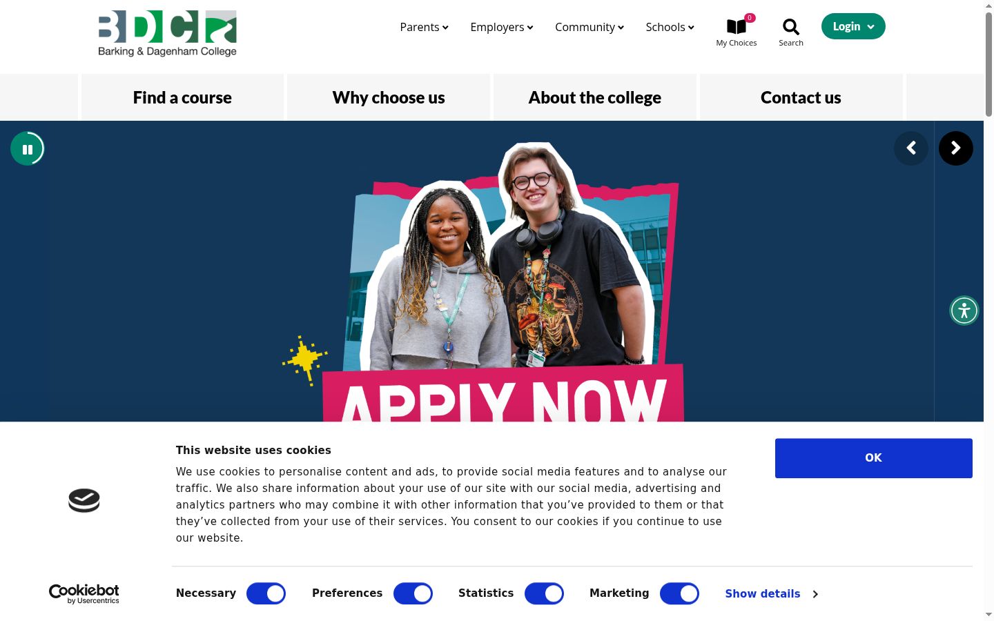 Screenshot of the consent banner shown before any interaction