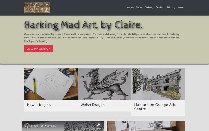 Screenshot of barkingmadart.co.uk
