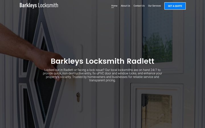 Screenshot of barkleyslocksmithradlett.co.uk