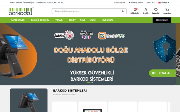 Screenshot of barkodcu.com.tr