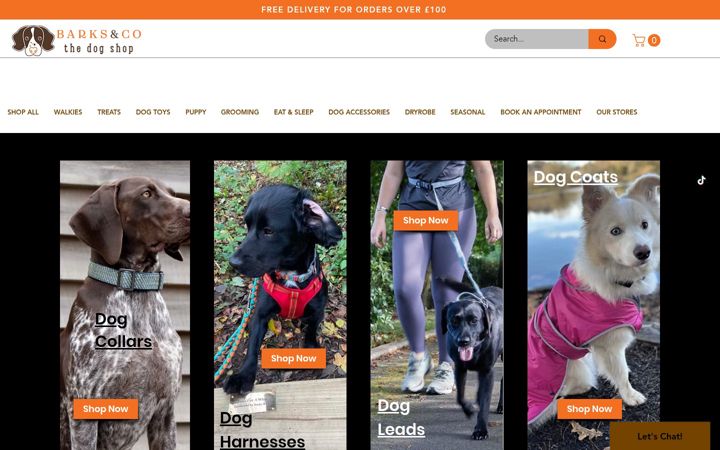 Screenshot of barksandco.co.uk