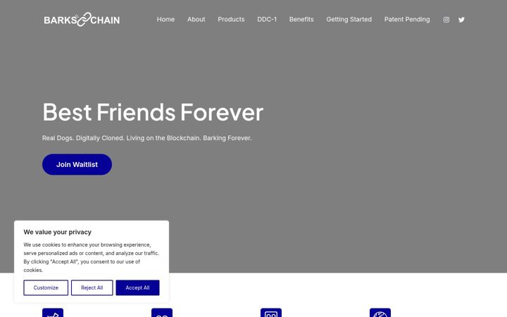 Screenshot of barkschain.com