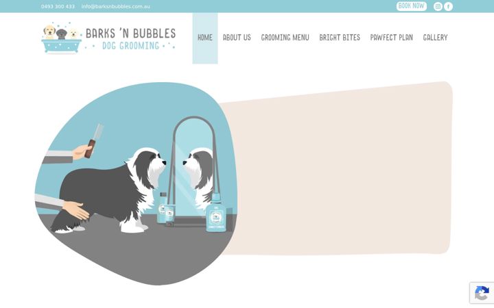 Screenshot of barksnbubbles.com.au